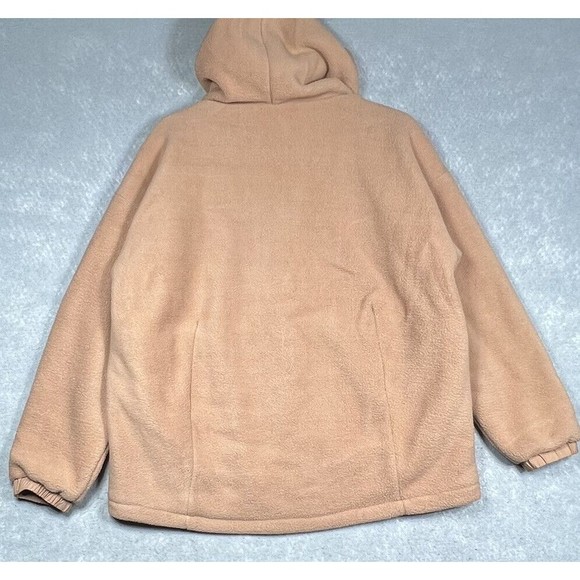 Fabletics Hooded Sweatshirt Womens Medium Peach Sherpa Half-Zip Fleece Jacket - Picture 3 of 8
